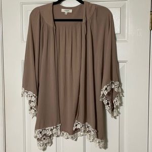 Umgee M/L Tan/Beige Light Cardigan